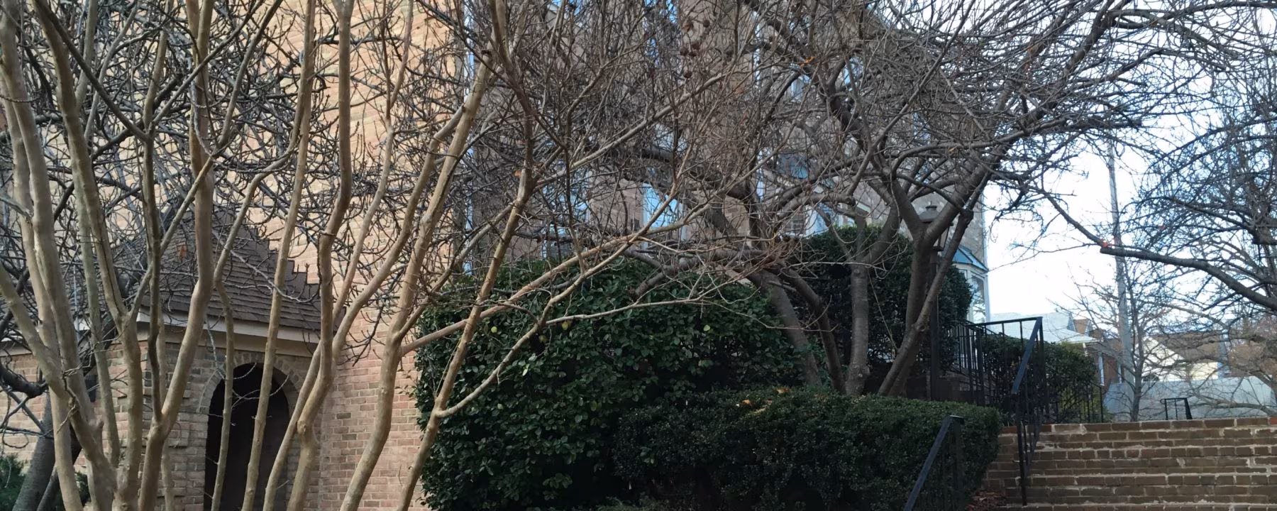 Brick townhomes in the First Ballston Commons community